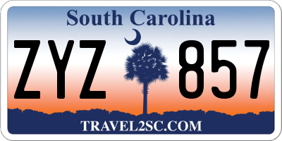 SC license plate ZYZ857