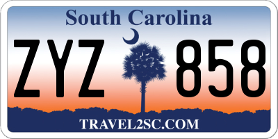 SC license plate ZYZ858