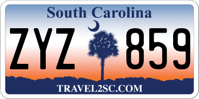 SC license plate ZYZ859