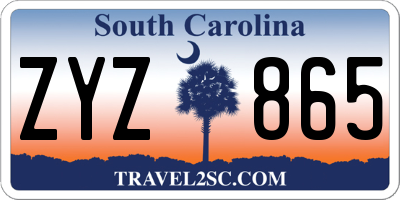 SC license plate ZYZ865