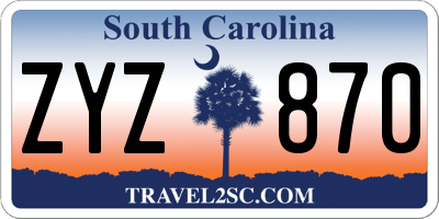 SC license plate ZYZ870