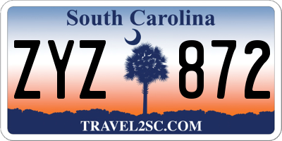 SC license plate ZYZ872