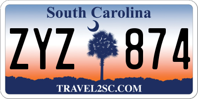 SC license plate ZYZ874