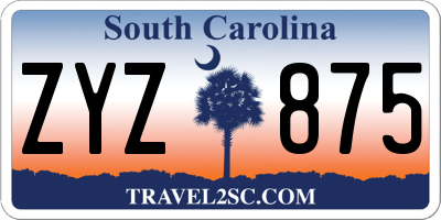 SC license plate ZYZ875