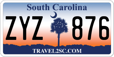 SC license plate ZYZ876
