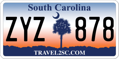 SC license plate ZYZ878