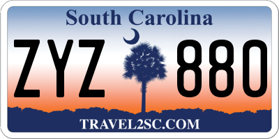 SC license plate ZYZ880