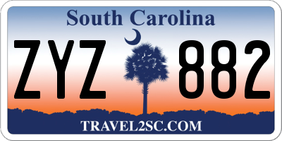 SC license plate ZYZ882