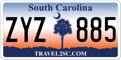 SC license plate ZYZ885