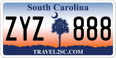 SC license plate ZYZ888