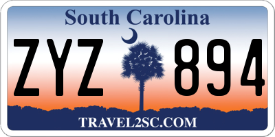 SC license plate ZYZ894