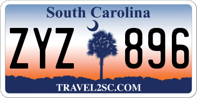 SC license plate ZYZ896