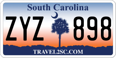 SC license plate ZYZ898