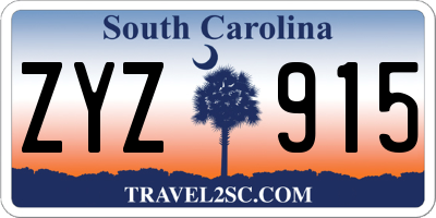 SC license plate ZYZ915