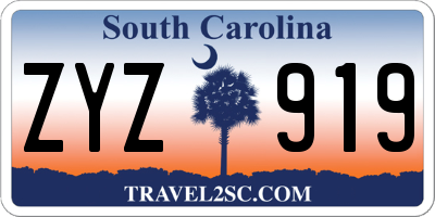 SC license plate ZYZ919