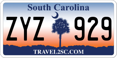 SC license plate ZYZ929