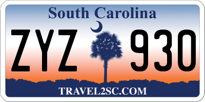 SC license plate ZYZ930