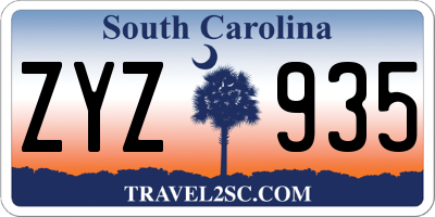 SC license plate ZYZ935