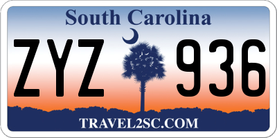 SC license plate ZYZ936
