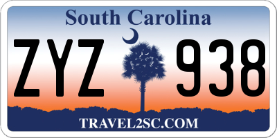 SC license plate ZYZ938