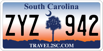 SC license plate ZYZ942