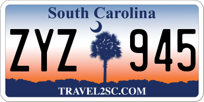 SC license plate ZYZ945