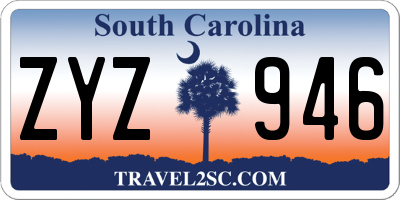 SC license plate ZYZ946