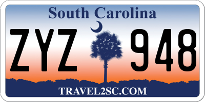 SC license plate ZYZ948