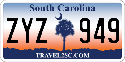 SC license plate ZYZ949