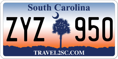 SC license plate ZYZ950