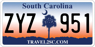 SC license plate ZYZ951