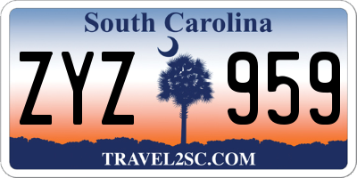 SC license plate ZYZ959