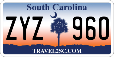 SC license plate ZYZ960