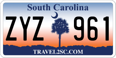 SC license plate ZYZ961