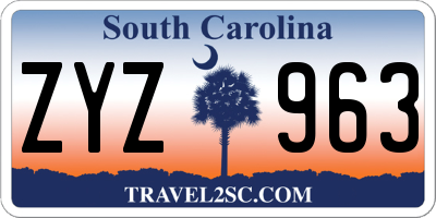 SC license plate ZYZ963