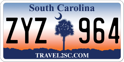 SC license plate ZYZ964