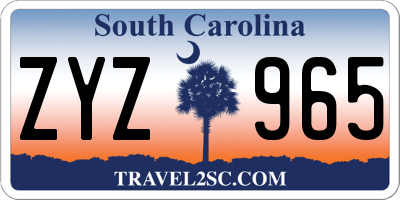 SC license plate ZYZ965
