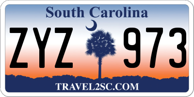 SC license plate ZYZ973