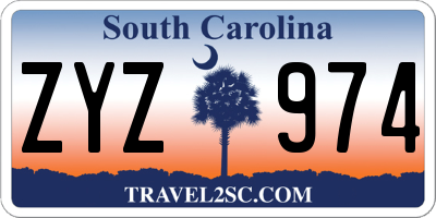 SC license plate ZYZ974