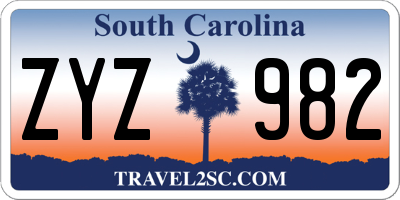 SC license plate ZYZ982