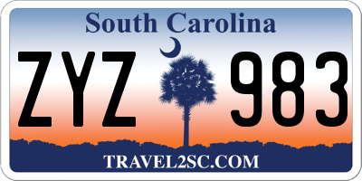 SC license plate ZYZ983