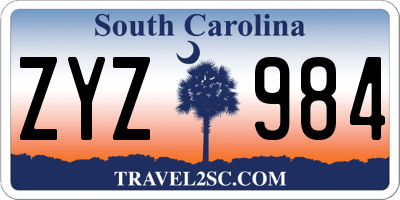 SC license plate ZYZ984