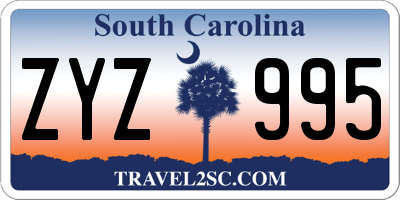 SC license plate ZYZ995