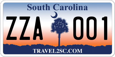 SC license plate ZZA001
