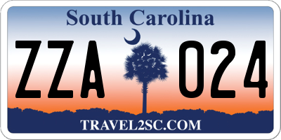 SC license plate ZZA024