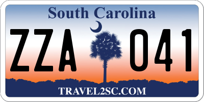 SC license plate ZZA041