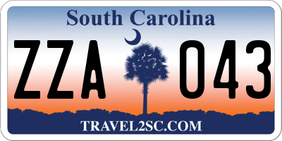 SC license plate ZZA043