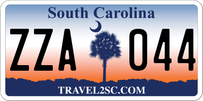 SC license plate ZZA044