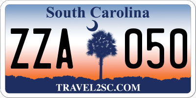 SC license plate ZZA050