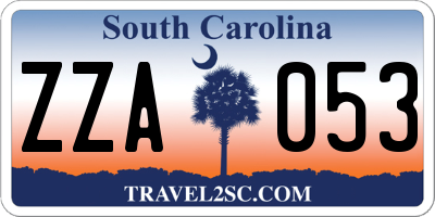 SC license plate ZZA053